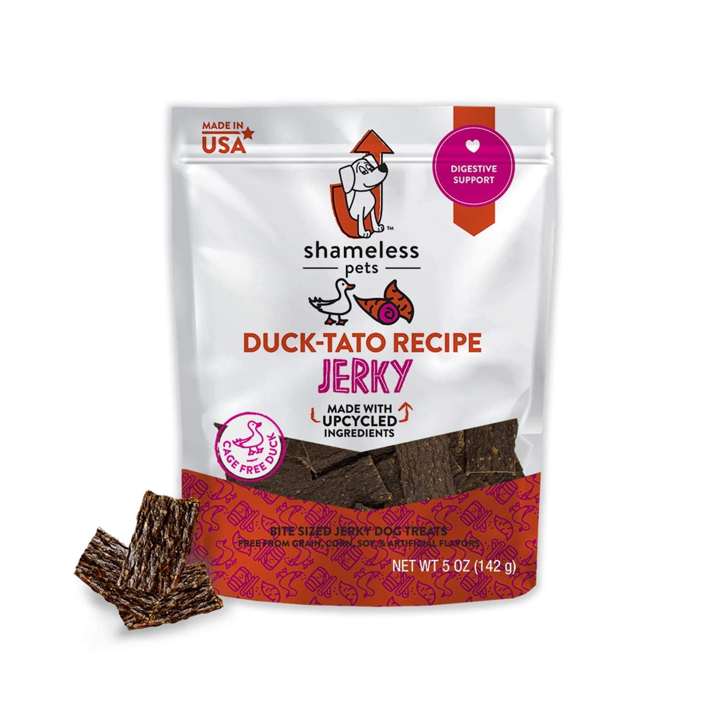 Shameless Pets Duck-Tato Jerky Bites Dental Dog Treats 5oz