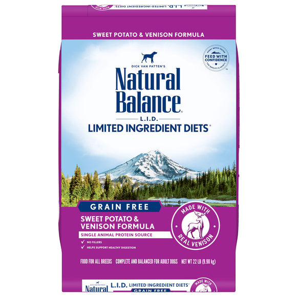 Natural Balance L.I.D. Limited Ingredient Diets Sweet Potato & Venison Formula Dry Dog Food, 22 lbs.