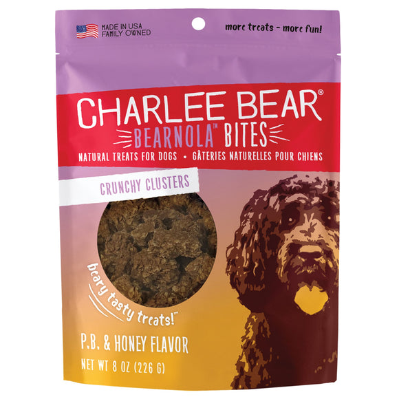 Charlee Bear Bearnola Bites Peanut Butter Honey Treats for Dogs 8oz