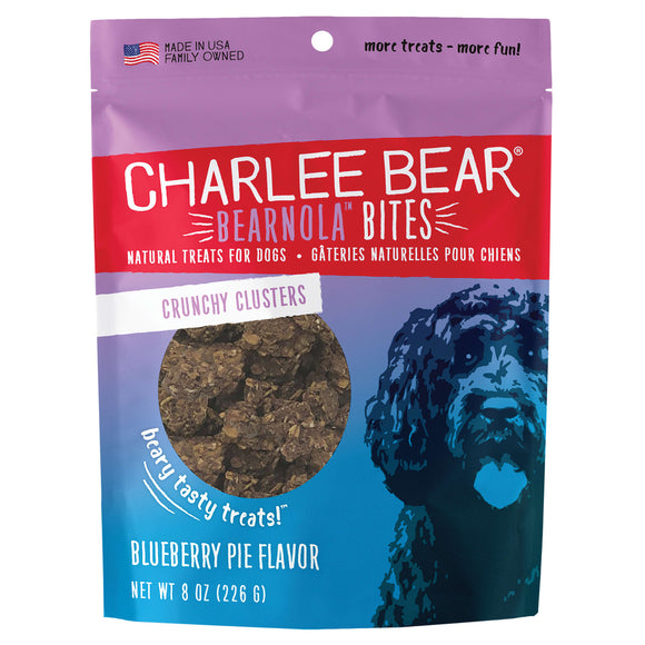 Charlee Bear Bearnola Bites Natural Blueberry Pie Crunchy Cluster Treats for Dogs 8oz