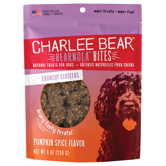 Charlee Bear Bearnola Bites Natural Pumpkin Spice Crunchy Cluster Treats for Dogs 8oz
