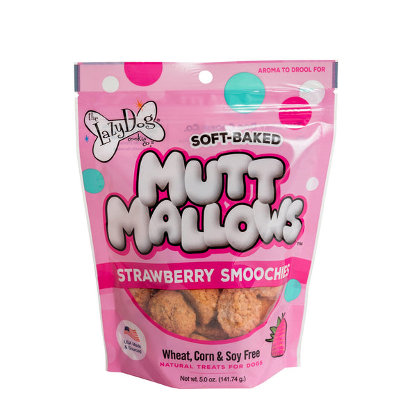 The Lazy Dog Cookie Co. Mutt Mallows Strawberry Smoochies Soft-Baked Dog Treats, 5 oz.