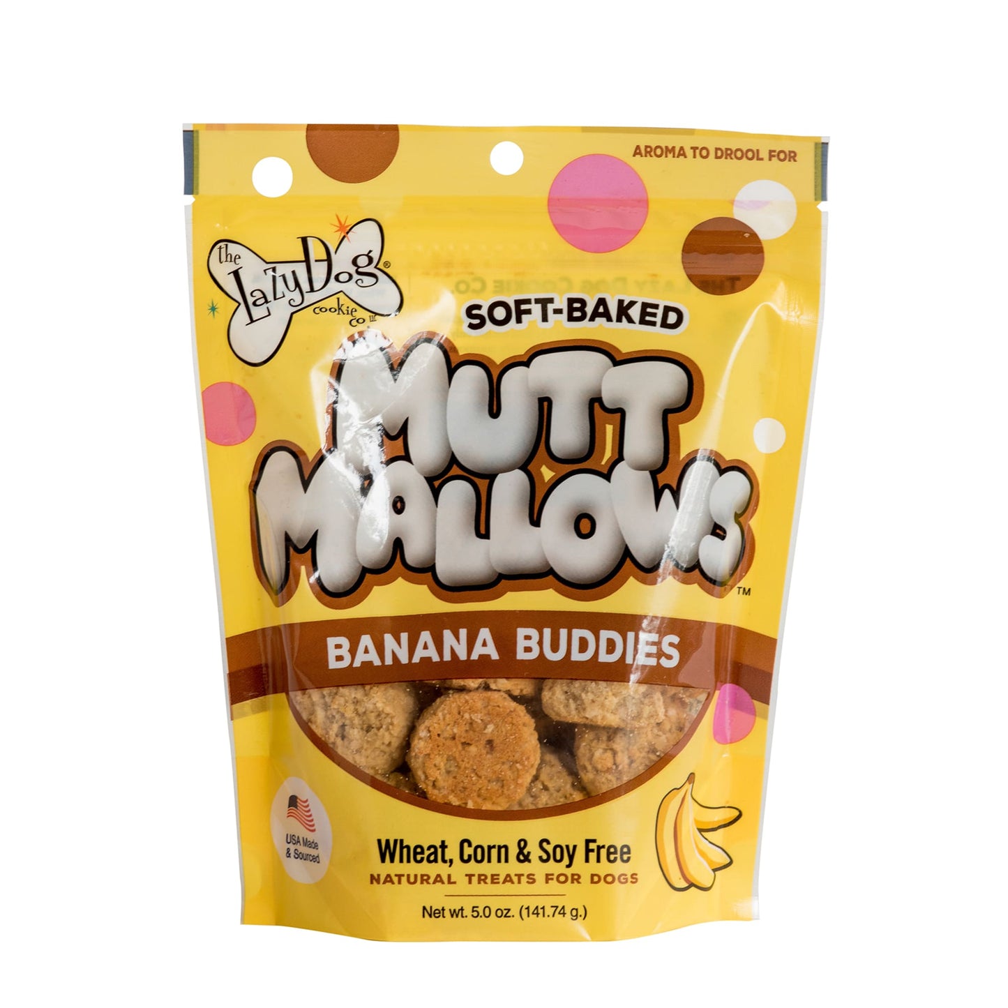 THE LAZY DOG COOKIE CO INC THE LAZY DOG COOKIE CO. MUTT MALLOWS BANANA BUDDIES 5-OZ MMBPKG