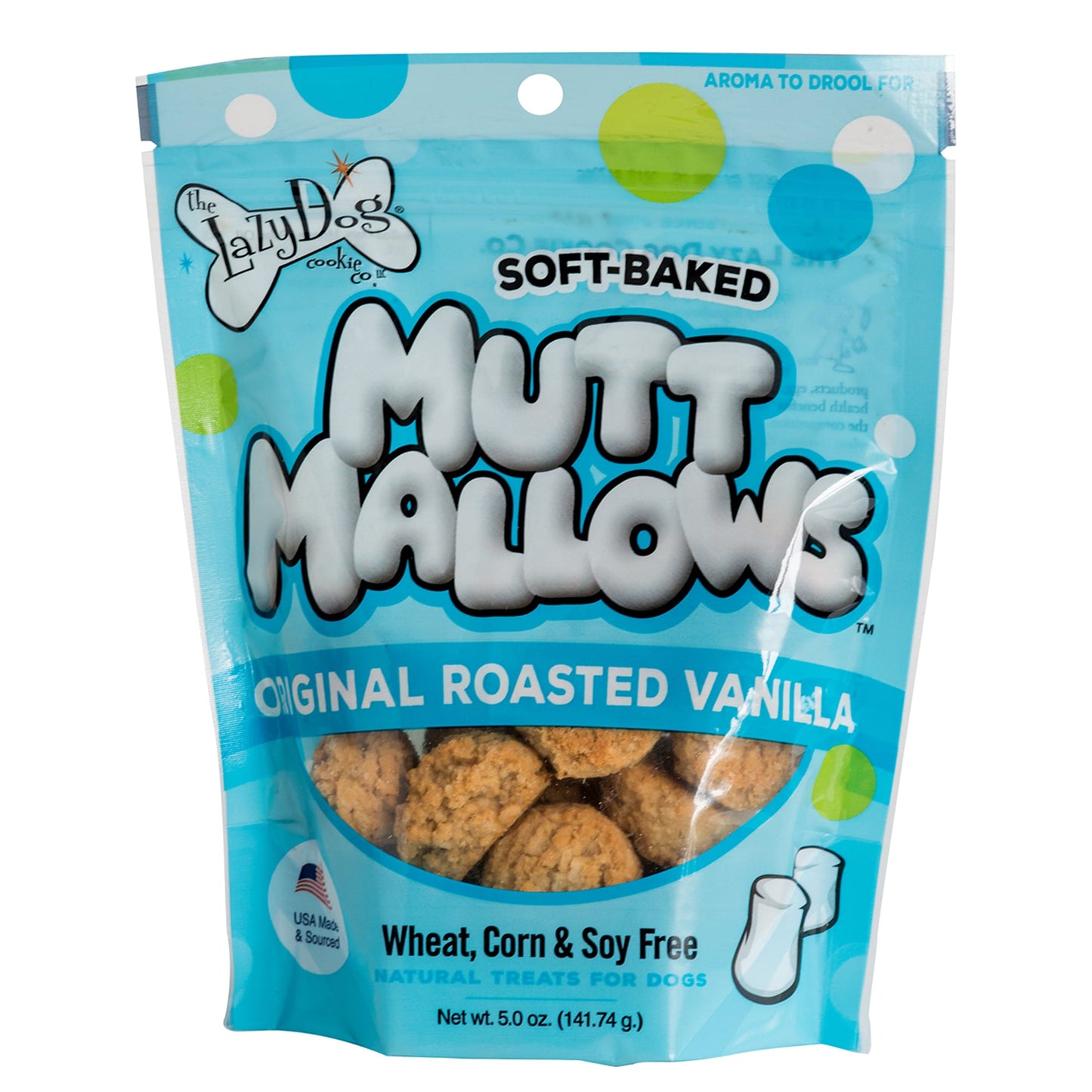 Lazy Dog Mutt Mallows Dog Treats, Roasted Vanilla, 5oz Bag