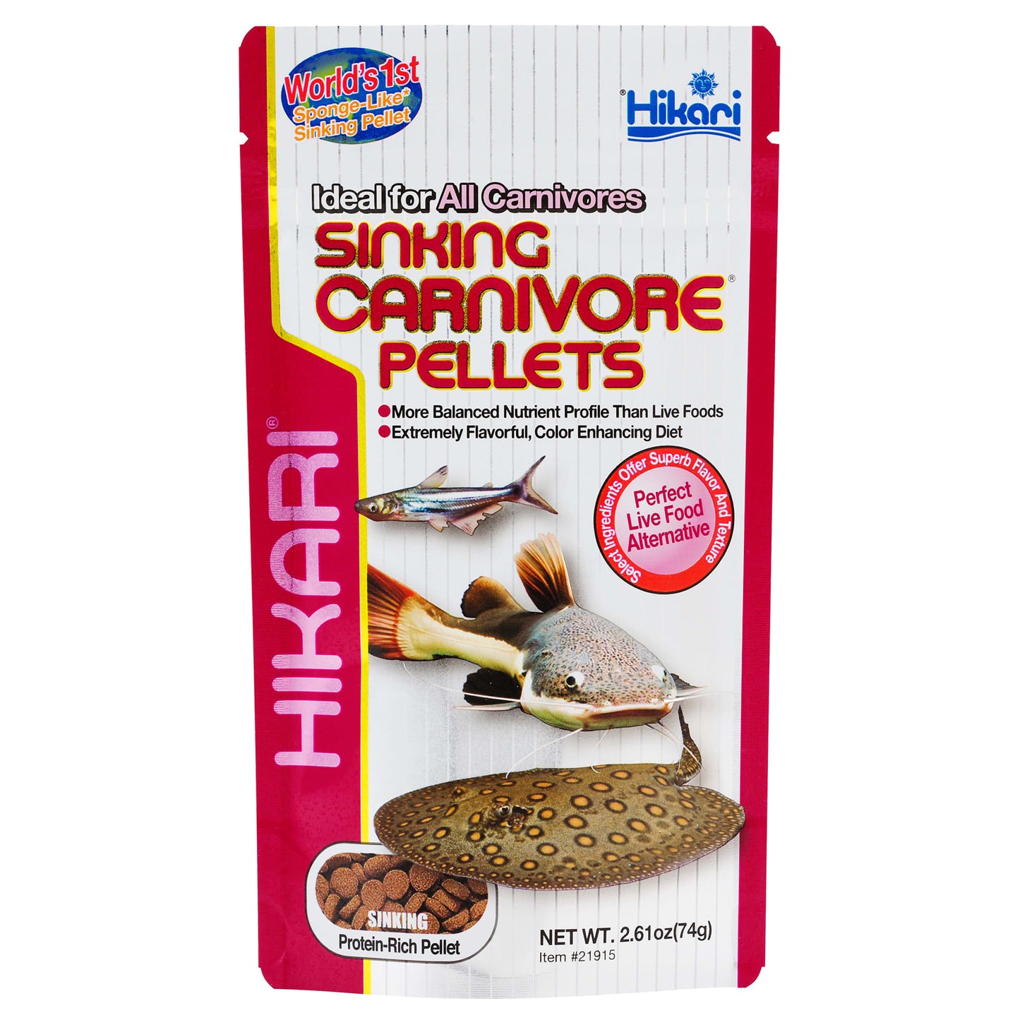 Hikari Carnivore Pellets Sinking Pellets Freshwater Fish Food 2.61 Oz