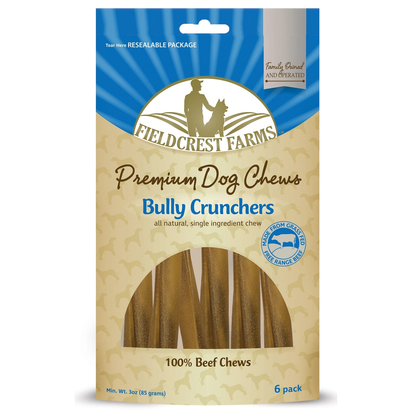 Fieldcrest Farms Bully Crunchers 6 Dog Treats