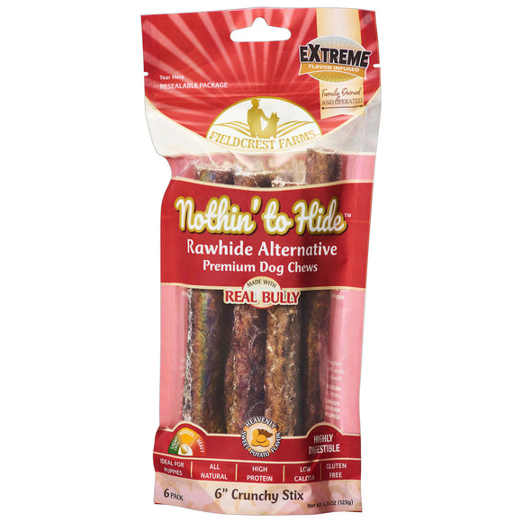 Fieldcrest Farms Nothin' to Hide 6 Sticks Made with Real Bully Sweet Potato Flavor Premium Dog Chews