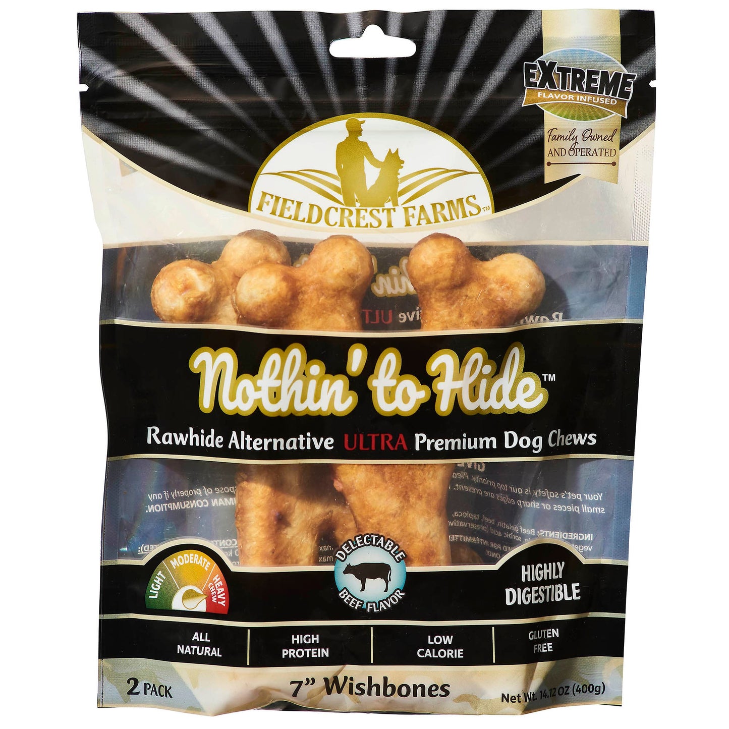 Fieldcrest Farms Nothin' to Hide 7 Wishbone Ultra Premium Beef Flavor Dog Chews