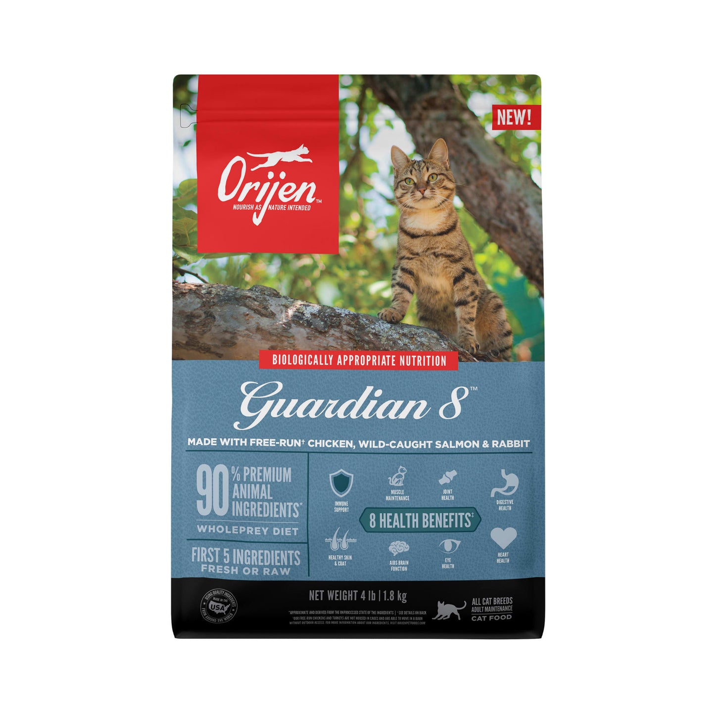 ORIJEN Grain Free Guardian 8 Dry Adult Cat Food, 4 lbs.