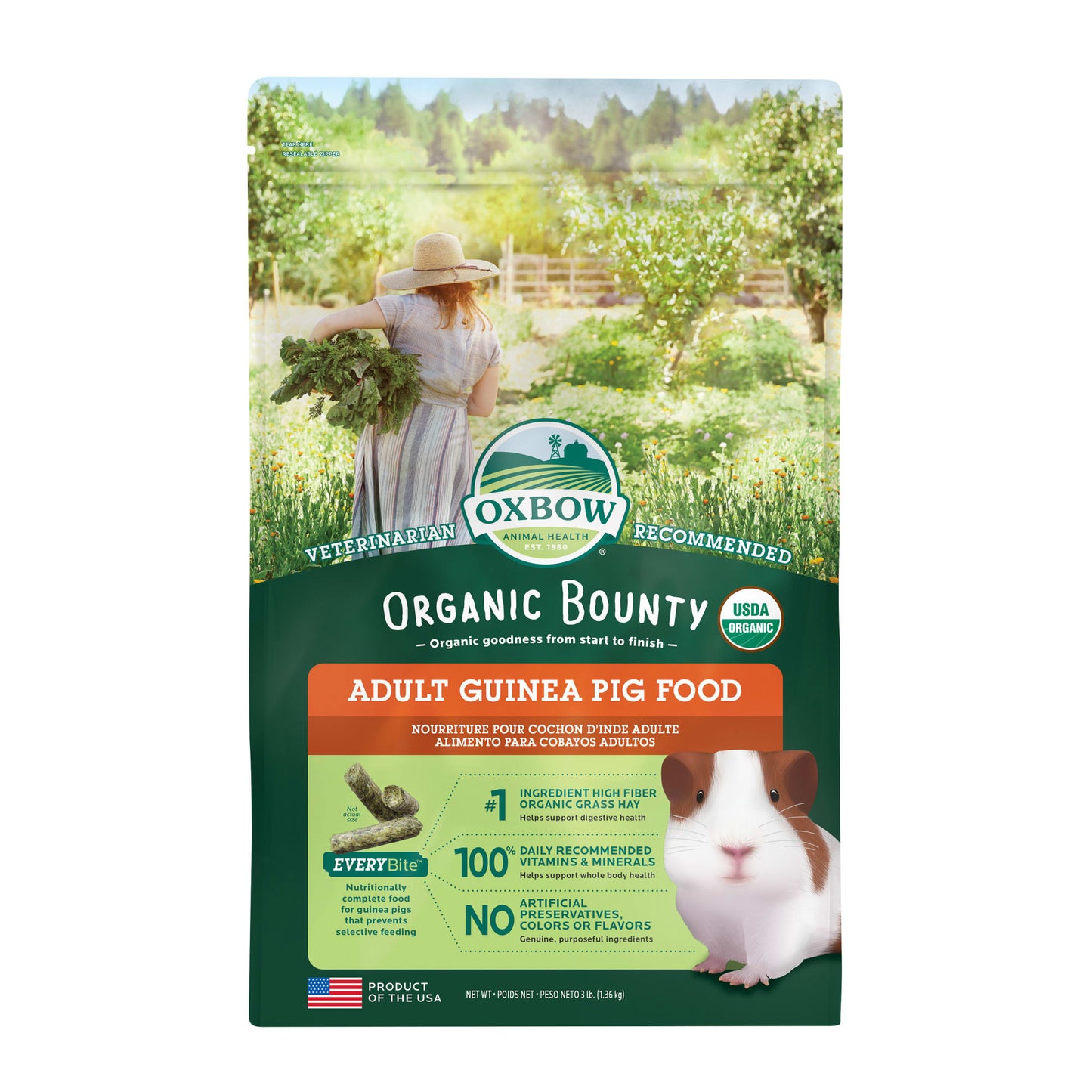 Oxbow Bene Terra Organic Guinea Pig Dry Small Animal Food 3 lbs.
