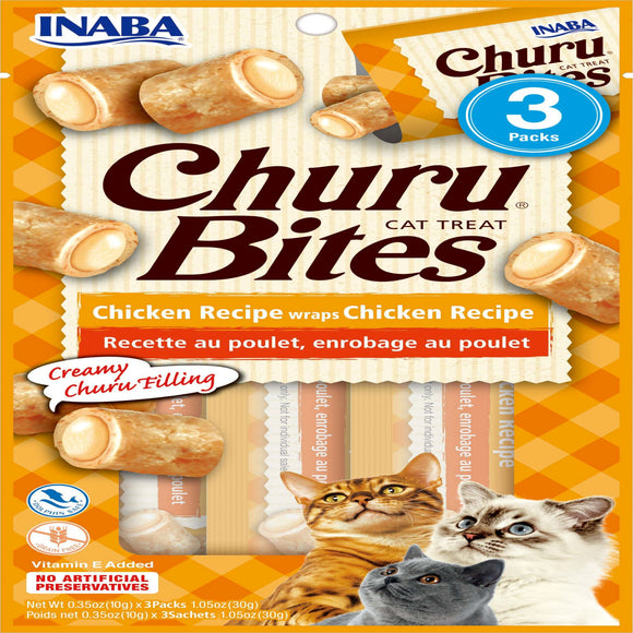 Inaba Churu Bites Chicken Wraps Chicken Cat Treats, 1.05 oz.