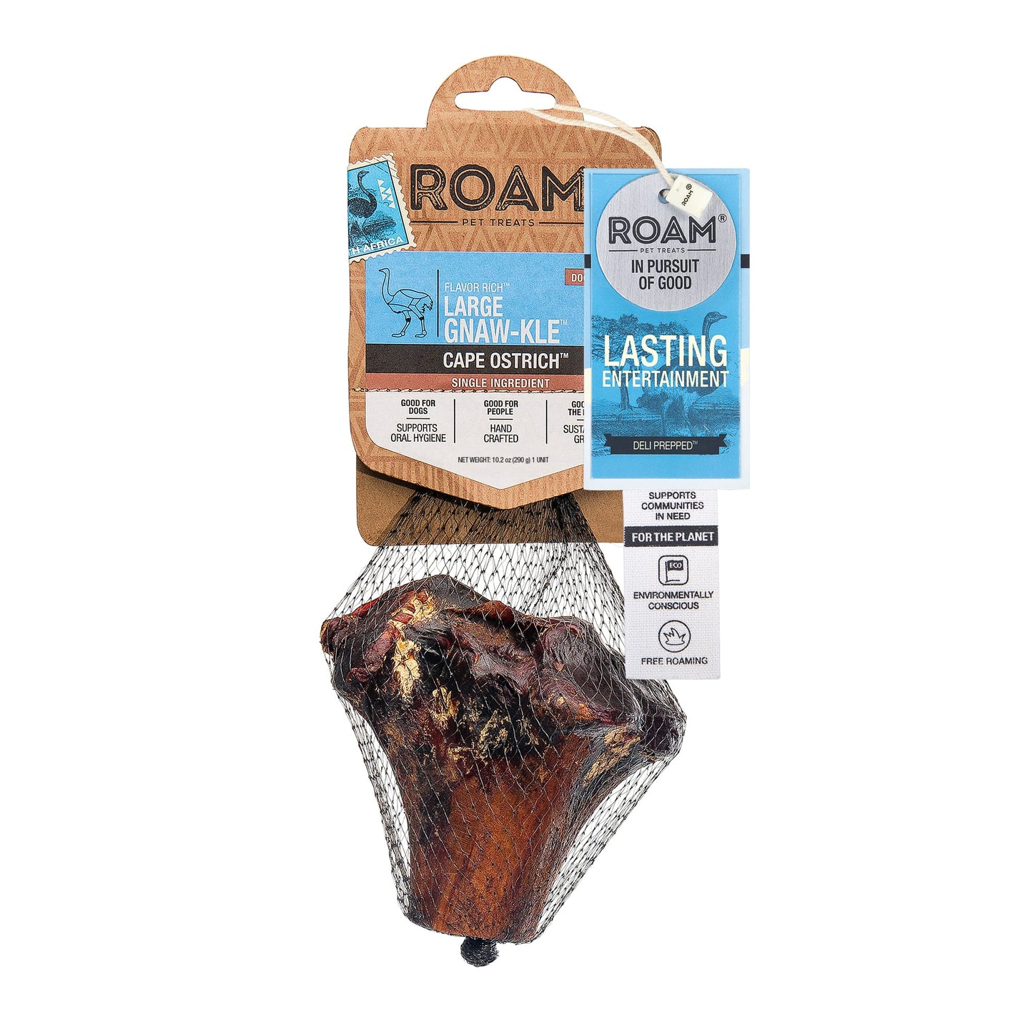 Roam Ostrich Large Gnawkle Bone Dog Treat