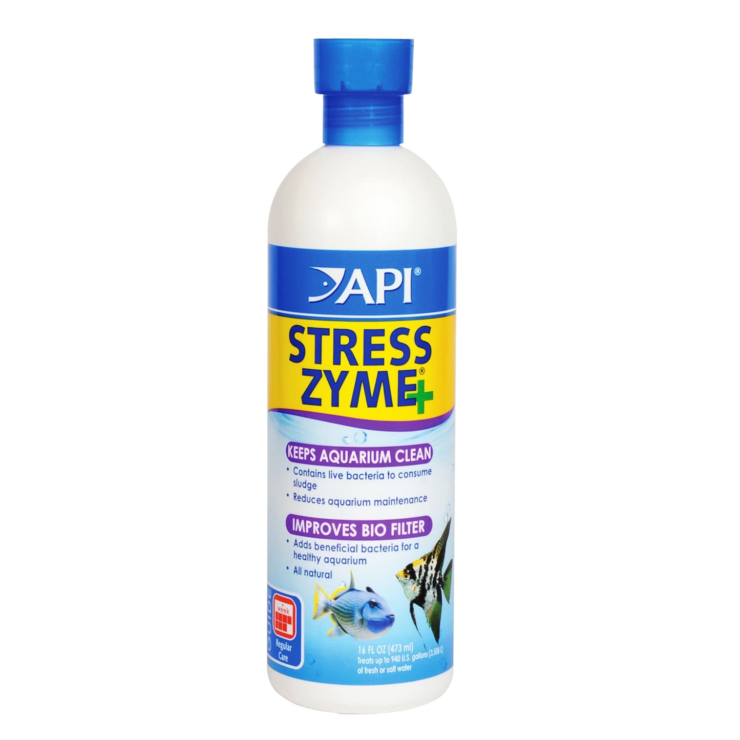 API Stress Zyme Freshwater And Saltwater Aquarium Water Cleaning Solution 4 oz