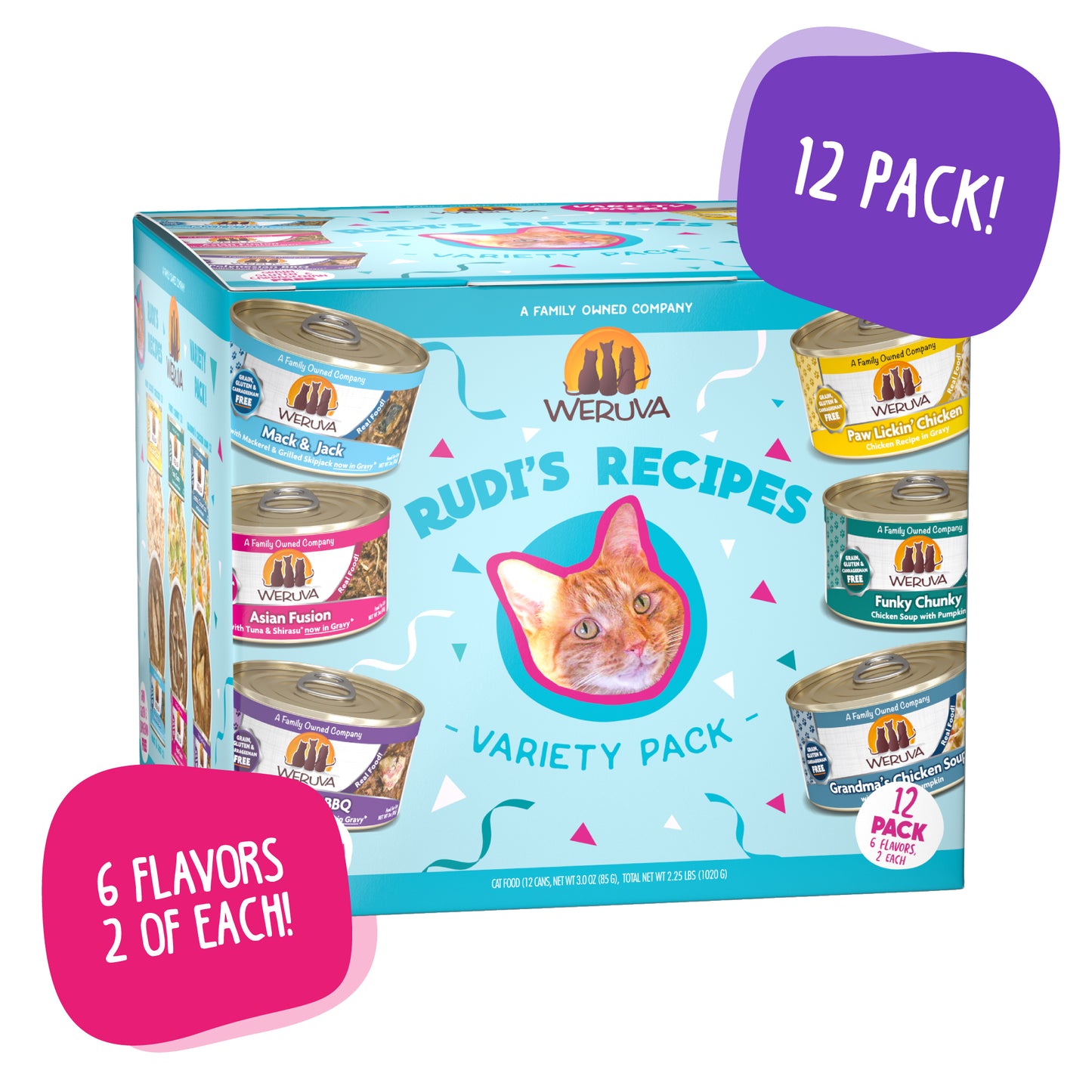 Weruva Classics Variety 12 Pack Canned Cat Food 3oz Rudi's Recipies