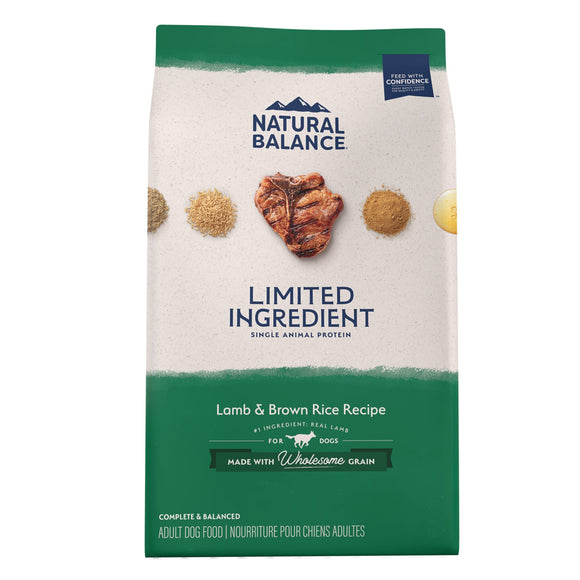 Natural Balance L.I.D. Limited Ingredient Diets Lamb & Brown Rice Formula Dry Dog Food, 24 lbs.