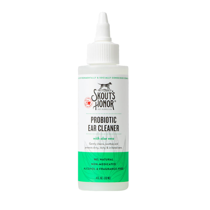 SKOUT S HONOR: Probiotic Ear Cleaner for Pets - Gently Cleans Soothes and Protects Dirty Itchy and Irritated Ears - Fragrance-Free