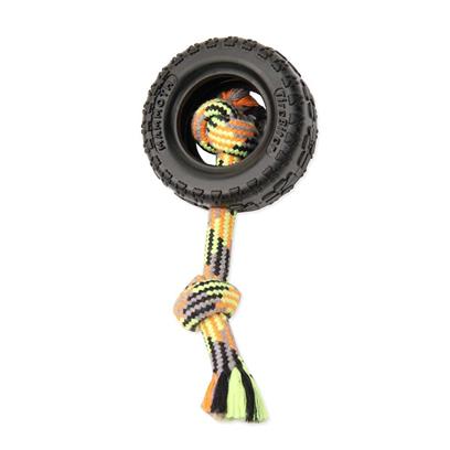 Mammoth Tirebiter II Rubber Tire Dog Toy with Rope Medium 5