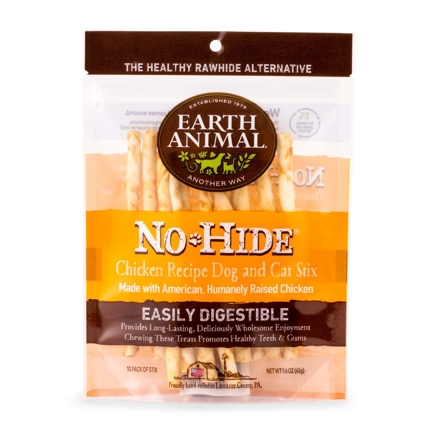 Earth Animal Wellness & Longevity Solutions No-Hide Chicken Stix Small Breed Dog Treats 10 Ct