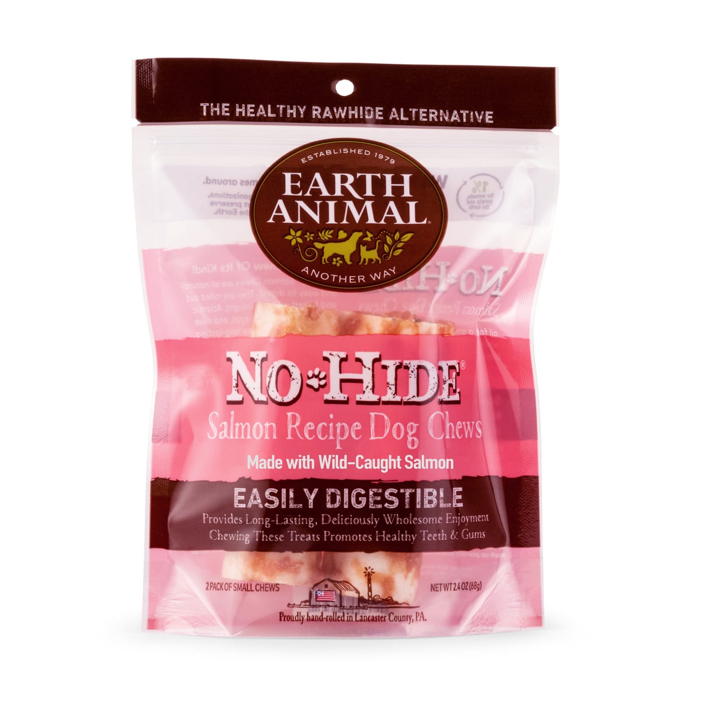 Earth Animal Wellness & Longevity Solutions No-Hide 4 Salmon Dog Chews
