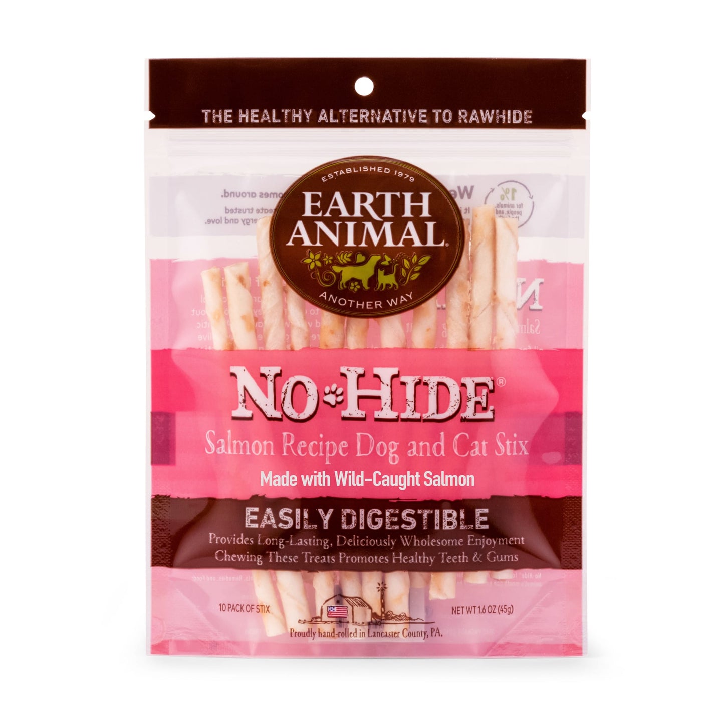 Earth Animal Wellness & Longevity Solutions No-Hide Salmon Stix Small Breed Dog Treats 10 Ct