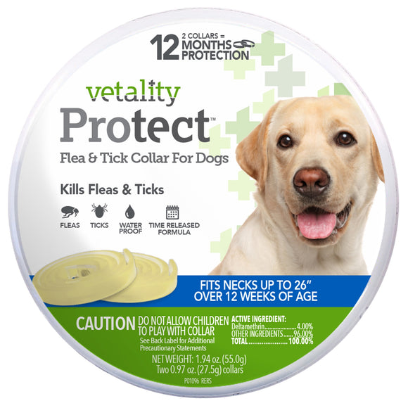 Vetality Protect Flea and Tick Dog Collar 2pk