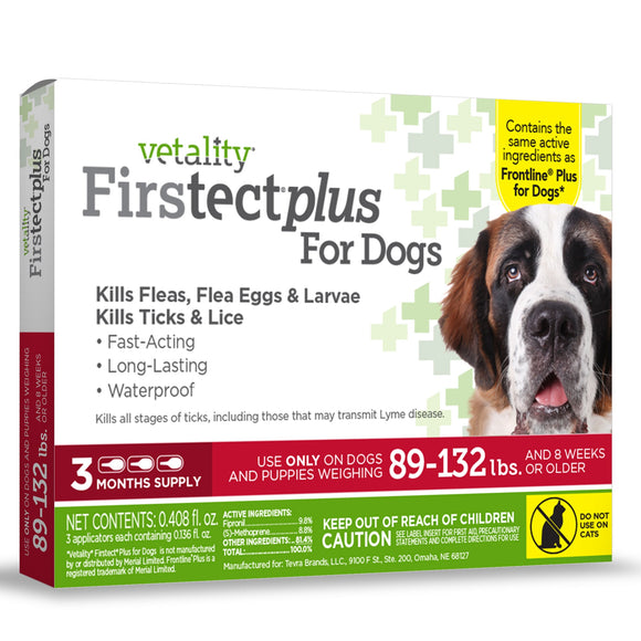 Vetality Firstect Plus For Dogs 89-132lb 3pk