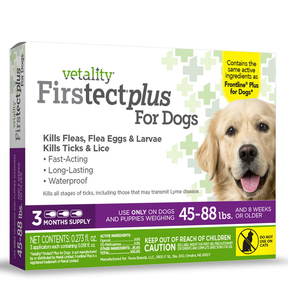 Vetality Firstect Plus For Dogs 45-88lb 3pk