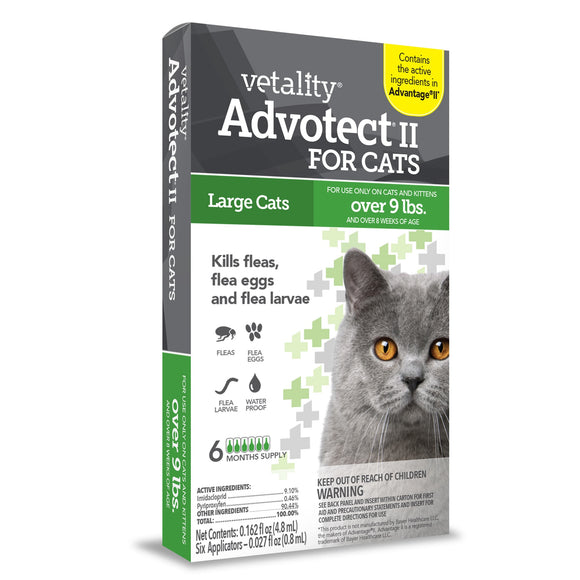 Vetality Advotect II Flea Treatment for Cats over 9lb 6pk