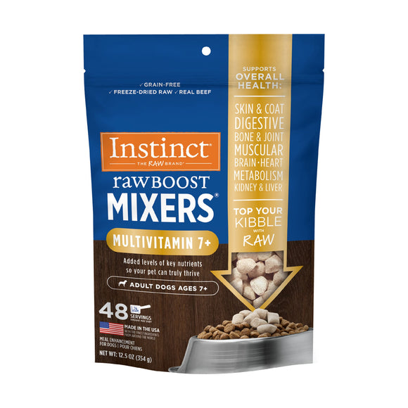 Instinct Freeze Dried Raw Boost Mixers Grain Free Multivitamin for Adult Dogs Ages 7+ Food Topper, 12.5 oz.