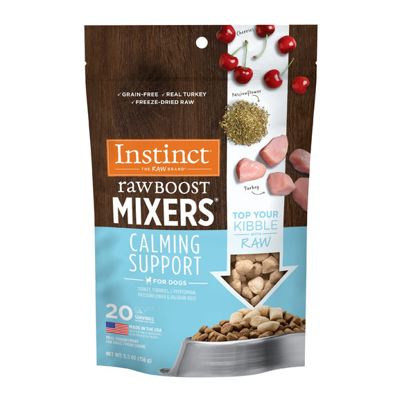 Instinct Freeze Dried Raw Boost Mixers Grain Free Calming Support Recipe All Natural Dog Food Topper, 5.5 oz.