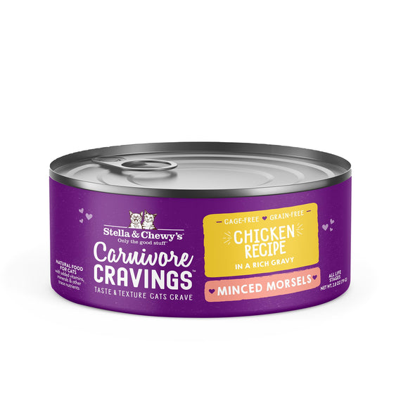 Stella & Chewy's Carnivore Cravings Minced Morsels Cage-Free Chicken Recipe Wet Cat Food, 2.8 oz.