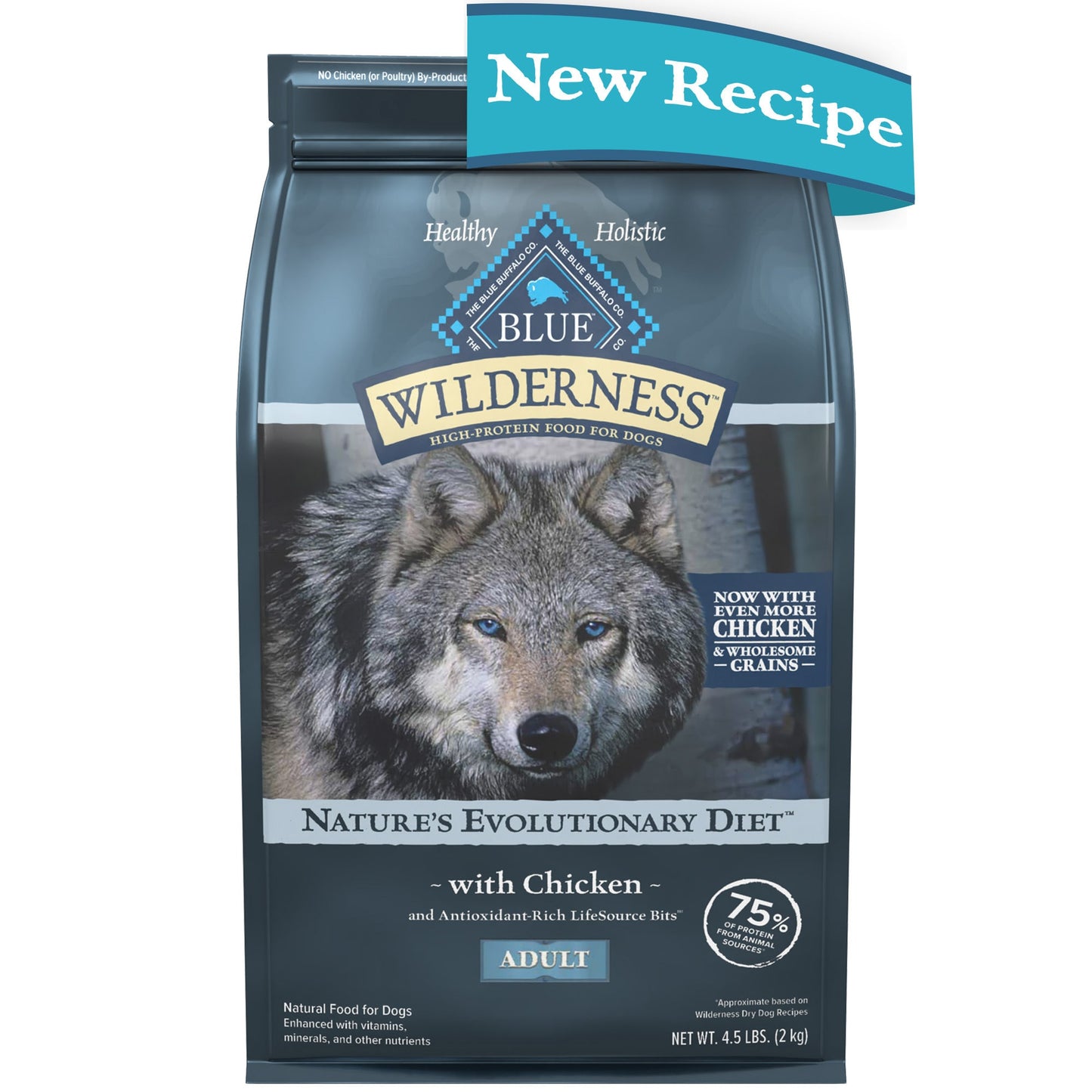 Blue Buffalo Wilderness High Protein Natural Adult Dry Dog Food plus Wholesome Grains Chicken 4.5 lb bag