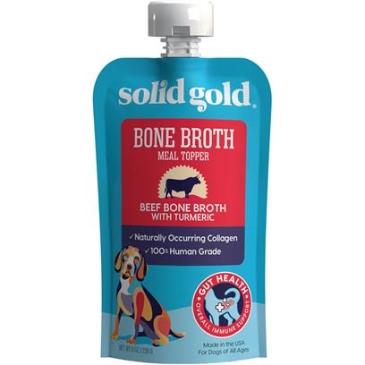 SOLID GOLD Beef Bone Broth W/ Turmeric Dog Food Meal Topper 12 Pack BB: 01/23