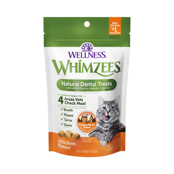 Whimzees Wellness Natural Chicken Flavor Cat Dental Treats, 2 oz.