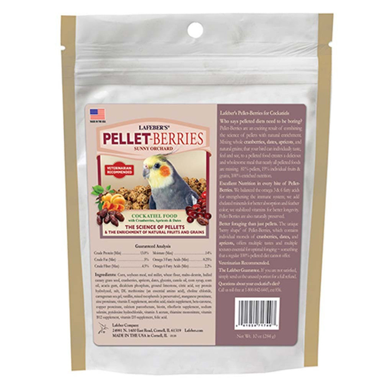 Lafeber PELLET BERRIES Cockatiel Parrot Food 10 oz Nutritious Fresh Fruit