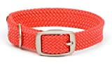 Red:Adjustable double-braid dog collarWaterproof and durable webbingFeatures all brass hardware buckle and 