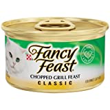 Fancy Feast Grain Free Pate Wet Cat Food Classic Pate Chopped Grill Feast 3 oz. Can
