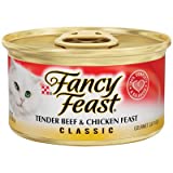 Fancy Feast Grain Free Pate Wet Cat Food Tender Beef & Chicken Feast 3 oz. Can