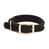 Purple:Adjustable double-braid dog collarWaterproof and durable webbingFeatures all brass hardware buckle and 