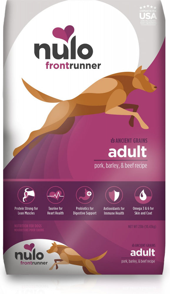Nulo Frontrunner Pork, Barley, & Beef Dry Dog Food, 23 lb