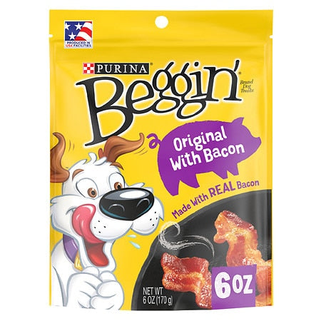 Purina Beggin Strips Dog Treats Original With Bacon 6 oz. Pouch