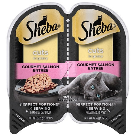SHEBA Wet Cat Food Cuts in Gravy Gourmet Salmon Entree