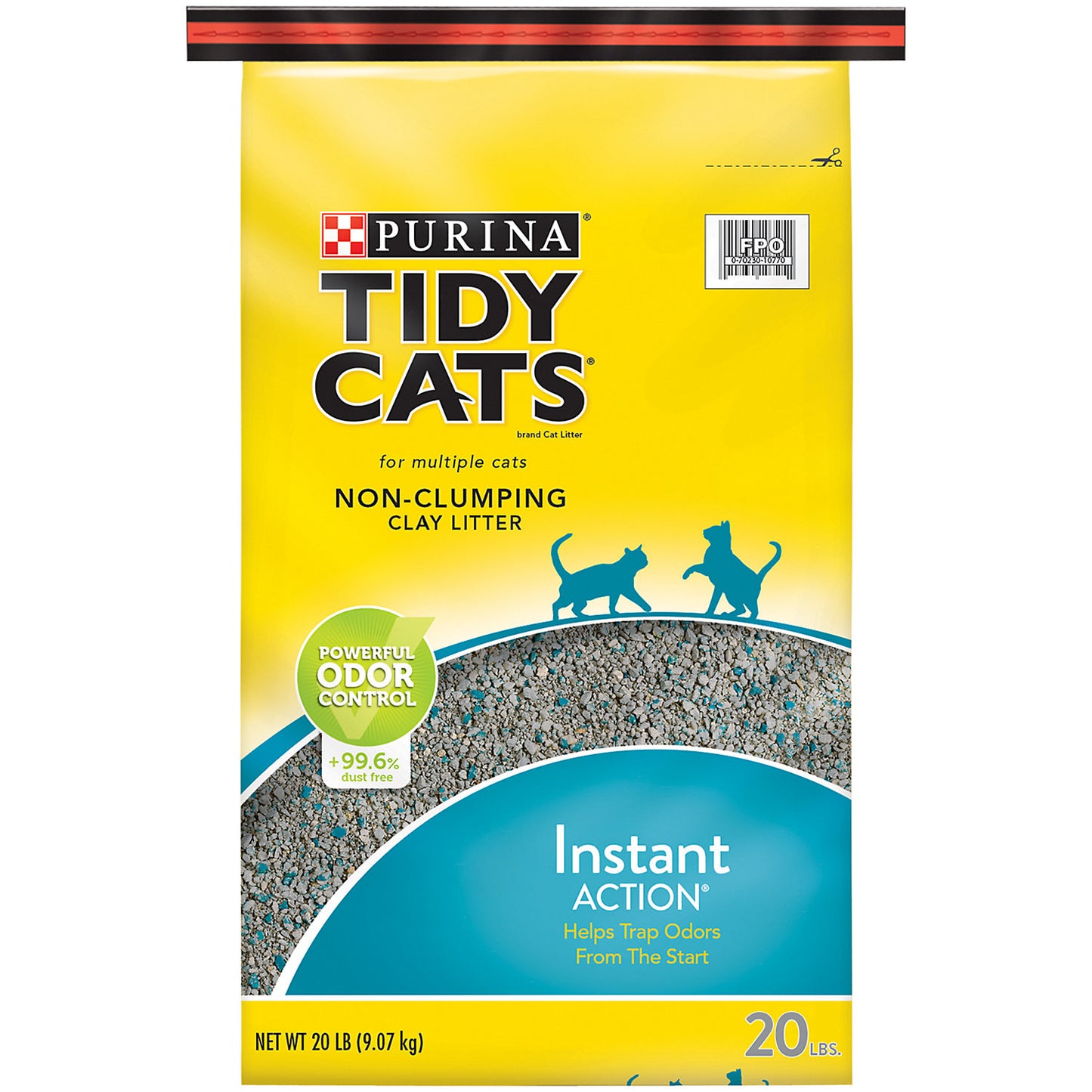Purina Tidy Cats Non Clumping Cat Litter, Instant Action Low Tracking Cat Litter - 20 lb. Bag