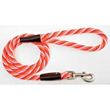 Taffy:The Mendota Snap leash is the perfect solution for exercise walking and training in the parkMatches our double braid collars and double braid jar collars perfectlyOil tanned splicesAll brass hardware"