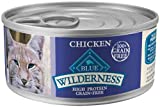 Blue Buffalo Wilderness High Protein Chicken Pate Wet Cat Food for Adult Cats Grain-Free 5.5 oz. Can