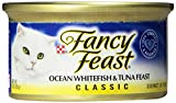 Fancy Feast Grain Free Pate Wet Cat Food Classic Pate Ocean Whitefish & Tuna Feast 3 oz. Can