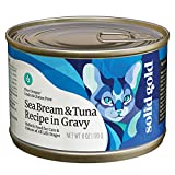 Sold Gold Solid Gold Solid Gold Five Oceans Holistic Wet Cat Food, Sea Bream & Tuna Recipe, Grain & Gluten Free, All Life Stages, All Sizes, 6oz Can, Pack of 9