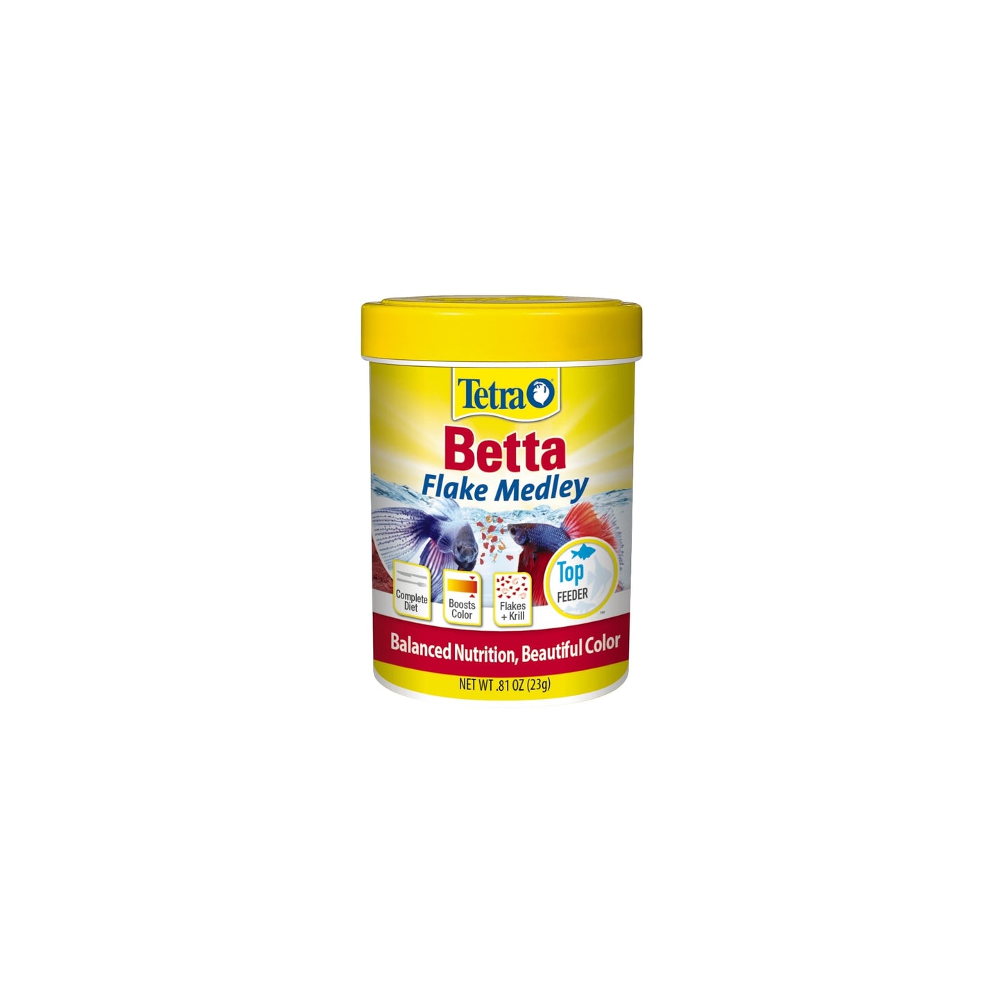 Tetra BettaMin Betta Fish Food Flakes Shrimp 0.81 oz. Canister