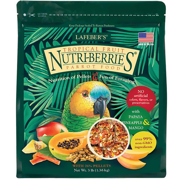 Lafeber s Gourmet Tropical Fruit Nutri-Berries for Parrot  3-Lb Bag