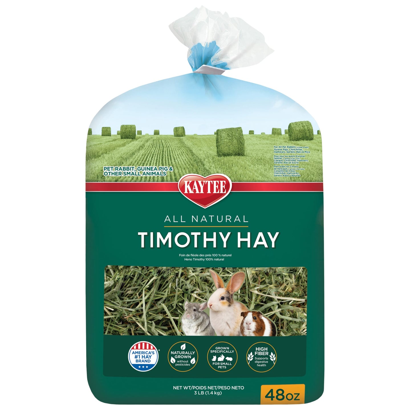 Kaytee Natural Timothy Hay Small Animal Food 48 Oz